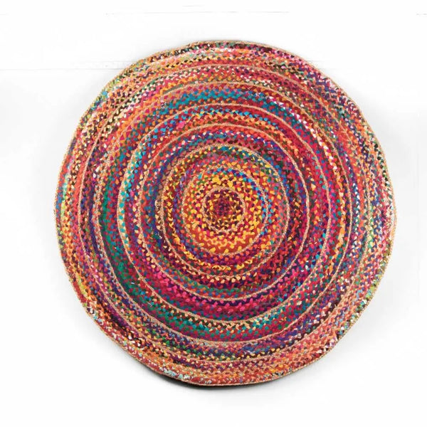 Trade Aid Large Round Jute and Cotton Rag Rug Trade Aid Long Way Home