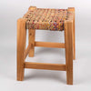 Wood Stool With Woven Recycled Sari Trade Aid Long Way Home