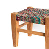 Wood Stool With Woven Recycled Sari Trade Aid Long Way Home